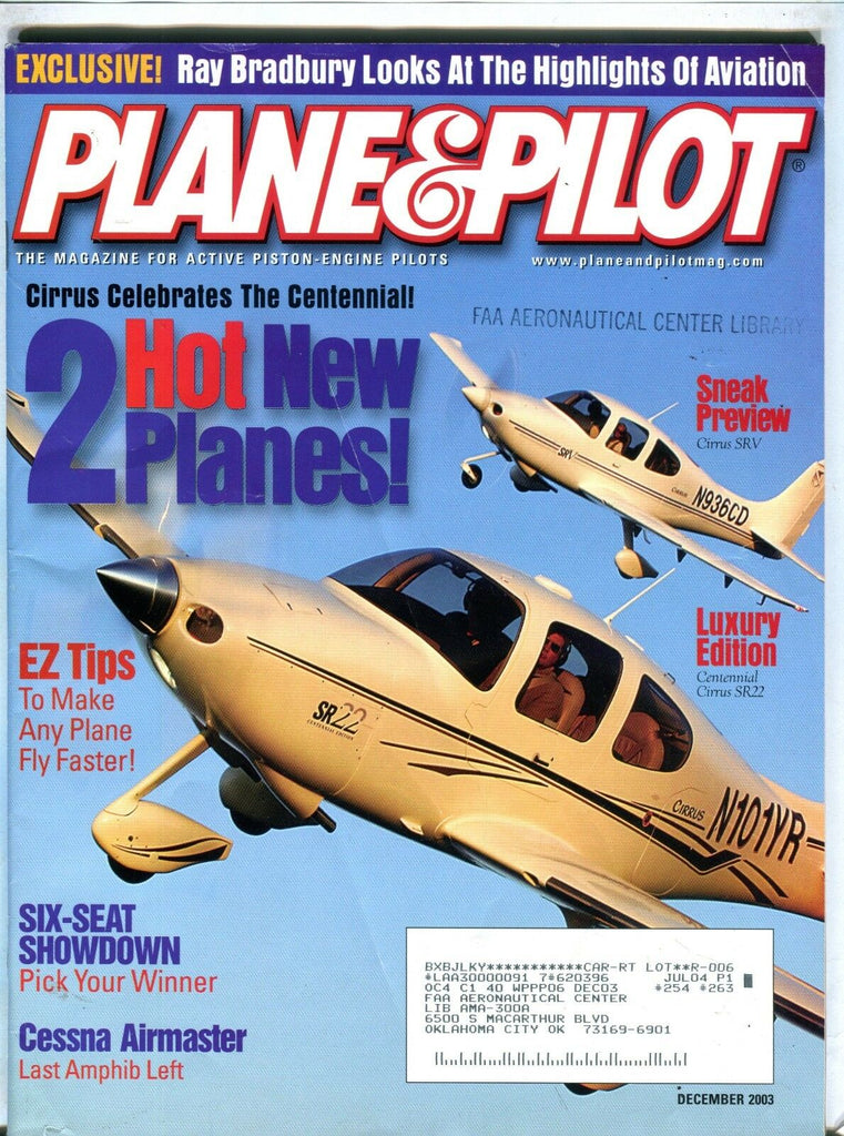 Plane & Pilot Magazine December 2003 Cirrus SRV EX w/ML FAA Library 101916jhe