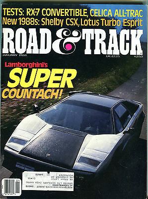 Road & Track Magazine January 1988 Lamborghini Countach VGEX 010416jhe2