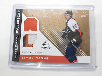 2007-08 SP Game Used Jersey Patch Simon Gagne Flyers Fabrics jh1
