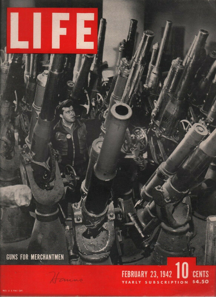 Life Magazine February 23 1942 WWII Guns for Merchantmen 081619AME