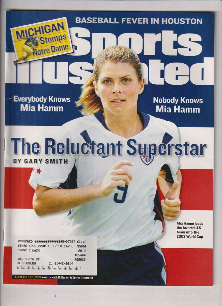Sports Illustrated Mia Hamm & Notre Dame Football September 22, 2003 021420nonr
