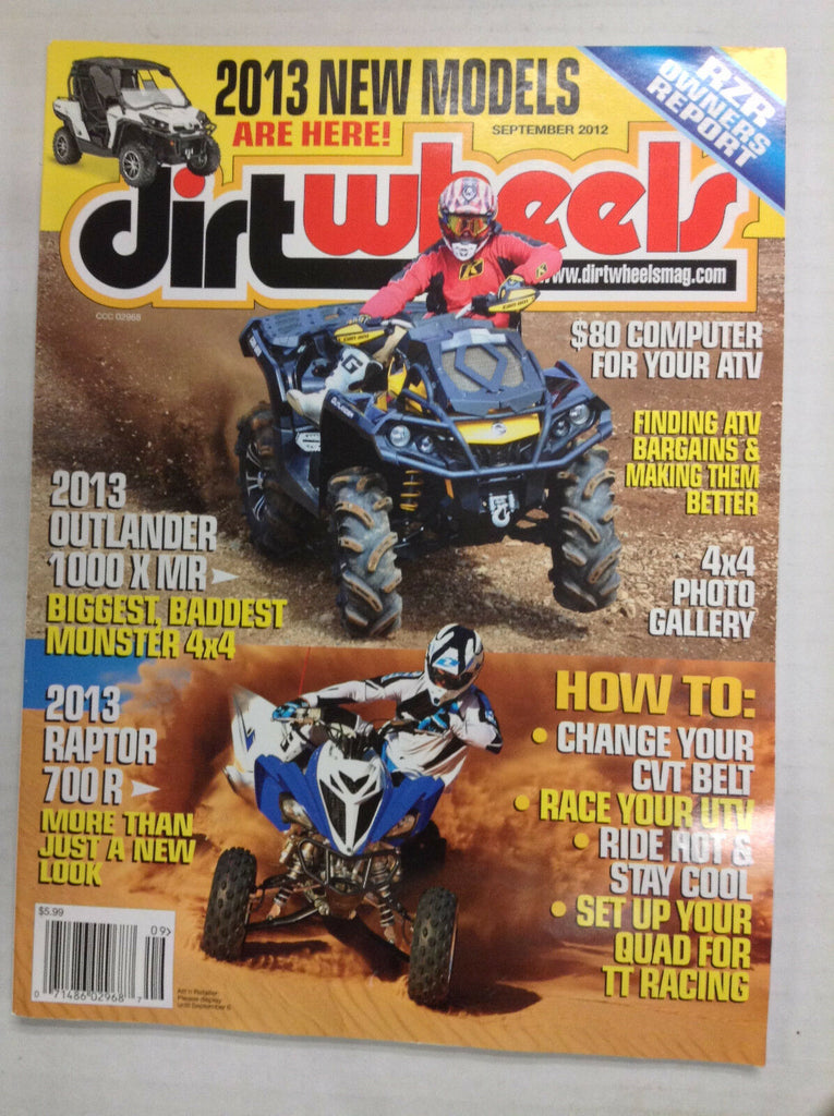 Dirt Wheels Magazine 2013 Outlander 1000 X MR Raptor September 2012 032817nonR