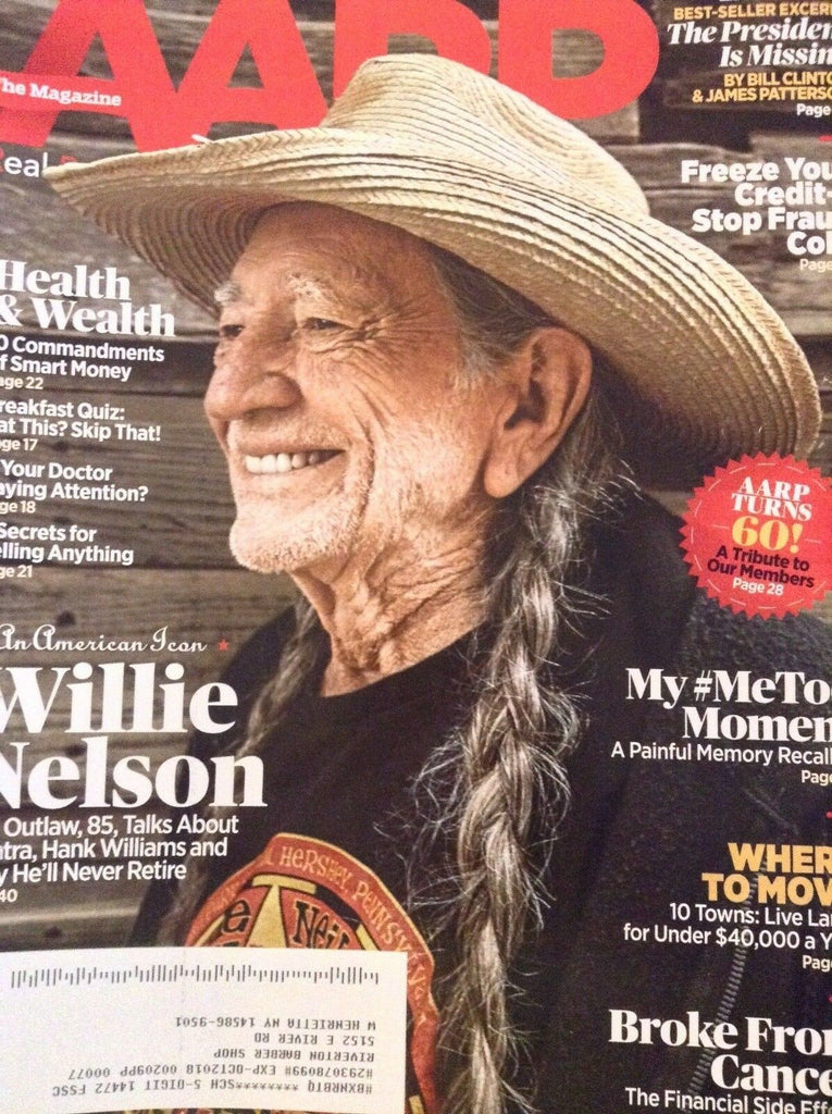 AARP Magazine Willie Nelson & Broke From Cancer June/July 2018 011019nonrh