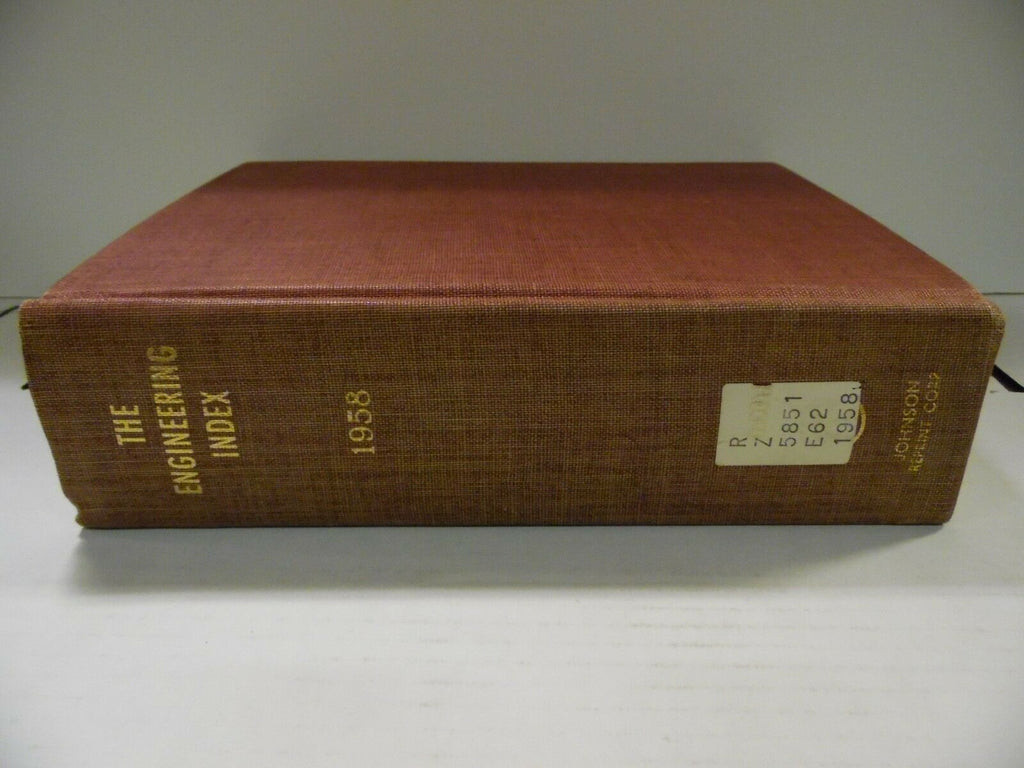 The Engineering Index 1958 American Society Mechanical Engineers FAA 102518AME7