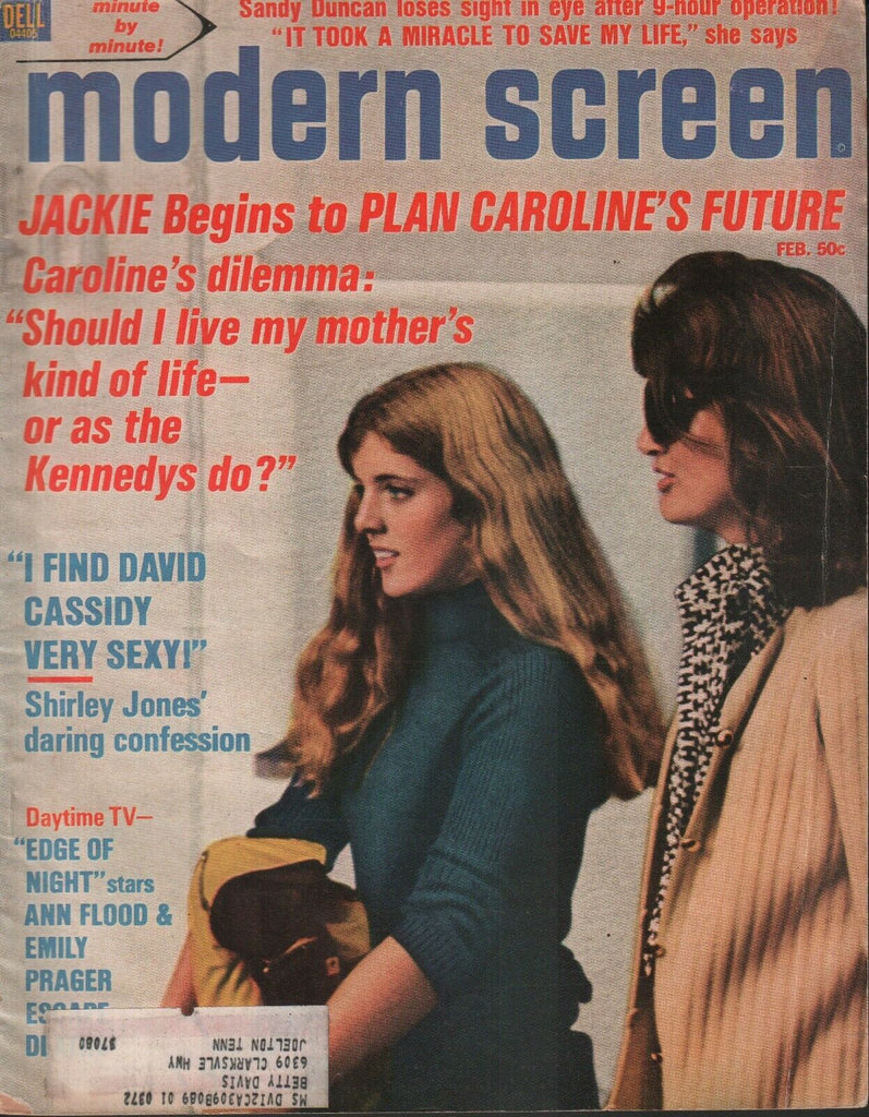 Modern Screen February 1972 Jackie Caroline Kennedy Sandy Duncan 072219AME