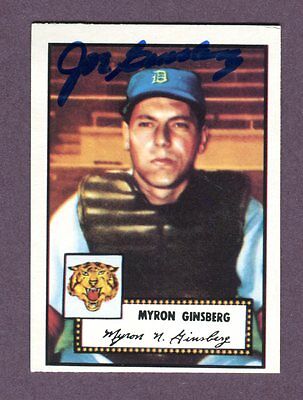 Autographed Signed 1952 Topps Reprint Series #192 Myron Ginsberg w/coa jh33