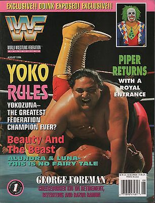 WWF Magazine August 1994 Yokozuna, Roddy Piper EX 121115DBE