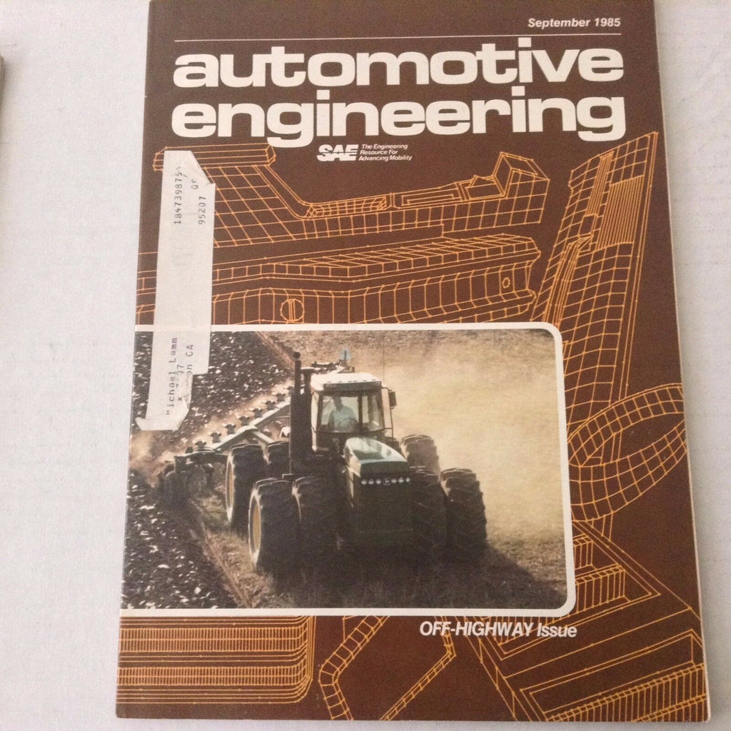 Automotive Engineering Magazine Off Highway Issue September 1985 061117nonrh