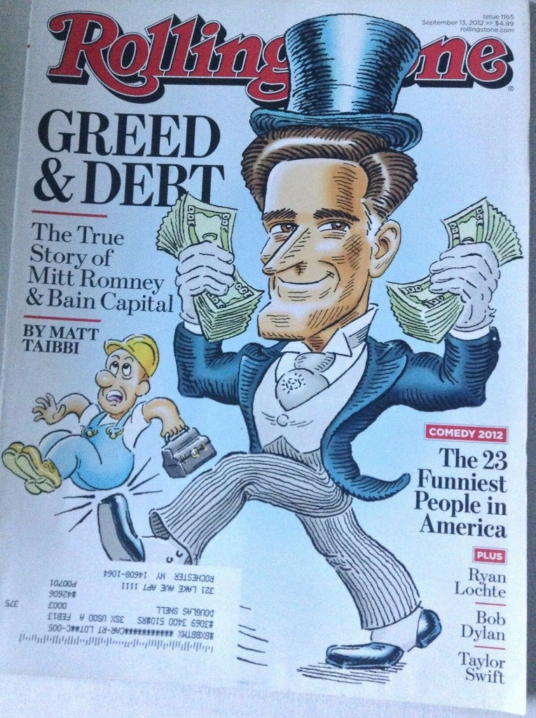Rolling Stone Magazine Mitt Romney & Bain Capital September 13, 2012 062117nonrh