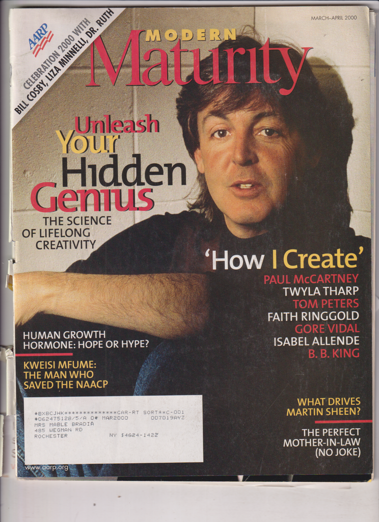 Modern Maturity Mag Paul McCartney Twyla Tharp March/April 2000 122019nonr