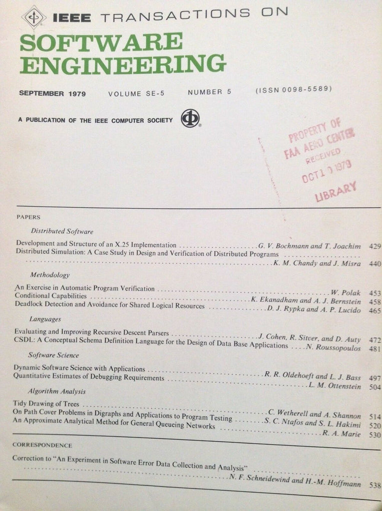 IEEE Software Engineering FAA Magazine Structures September 1979 051218nonrh
