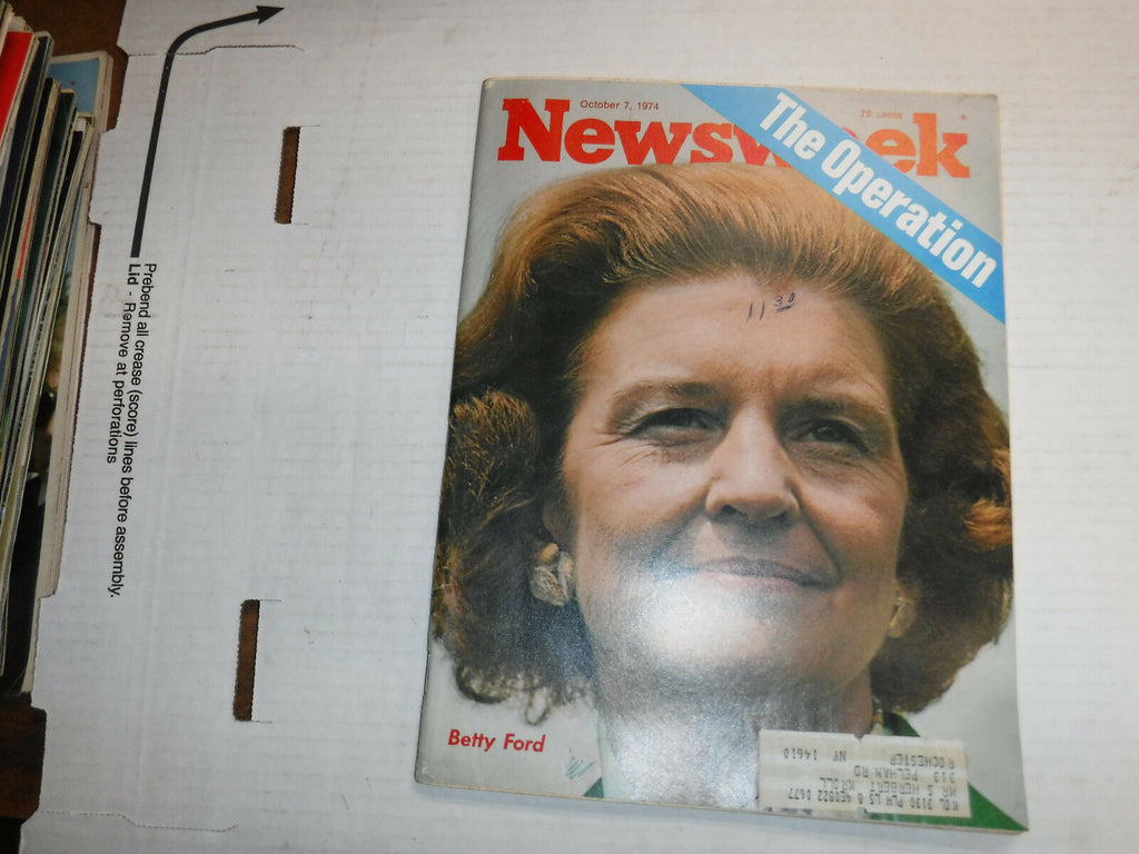 Newsweek Magazine Betty Ford The Operation October 7, 1974 100316R
