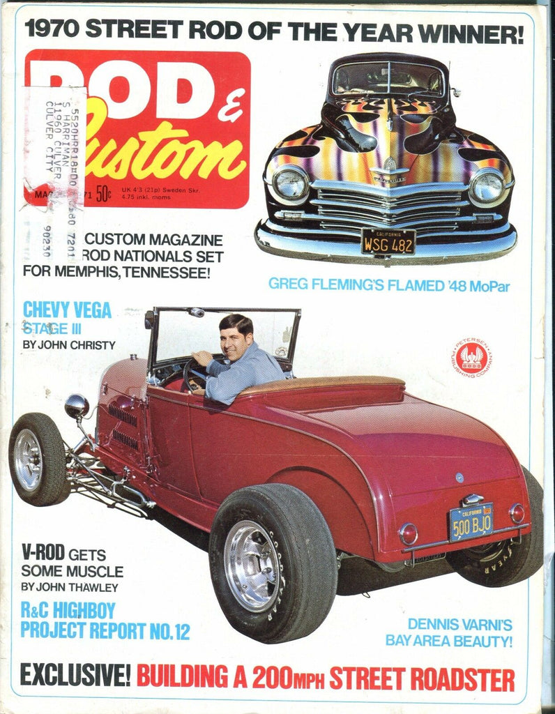 Rod & Custom Magazine March 1971 Chevy Vega EX w/ML 031317nonjhe