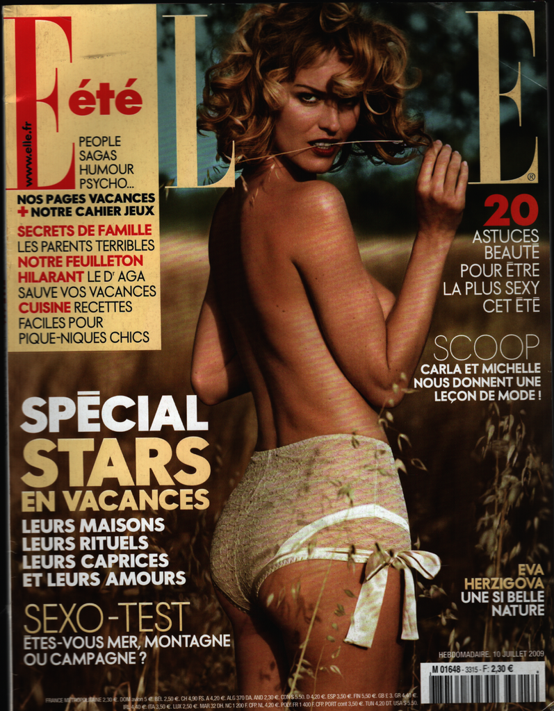 Elle French Fashion Magazine July 2009 Eva Herzigova 022521ame