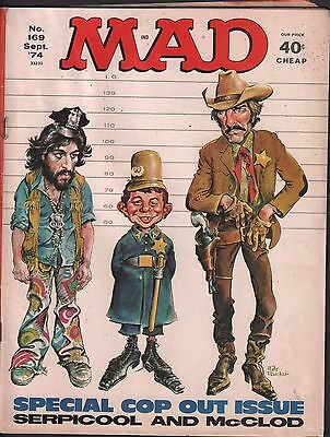 Mad Magazine No.169 September 1974 Special Cop Out Issue VG 123115DBE