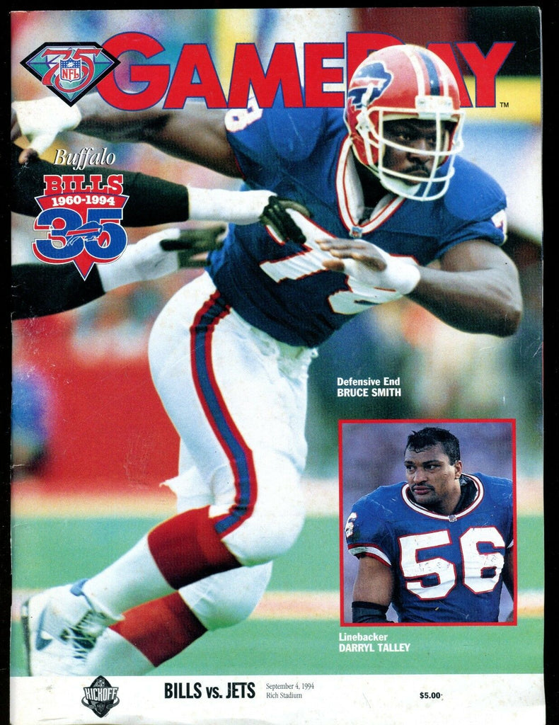 GameDay Magazine September 4 1994 Bills Jets Bruce Smith EX 011117jhe