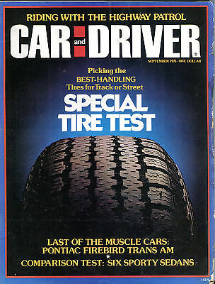Car And Driver Magazine September 1975 Special Tire Test VGEX 030116jhe