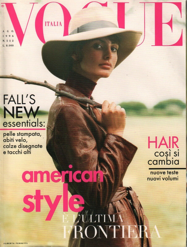 Vogue Italia Fashion August 1996 Katherine Hepburn Cover Brana Wolf 031020AME
