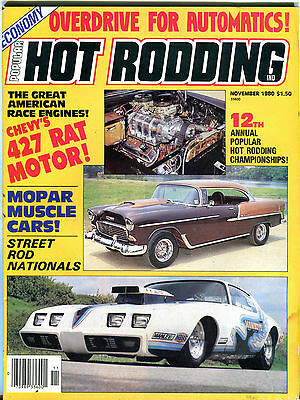 Popular Hot Rodding Magazine November 1980 Chevy Mopar EX 030116jhe