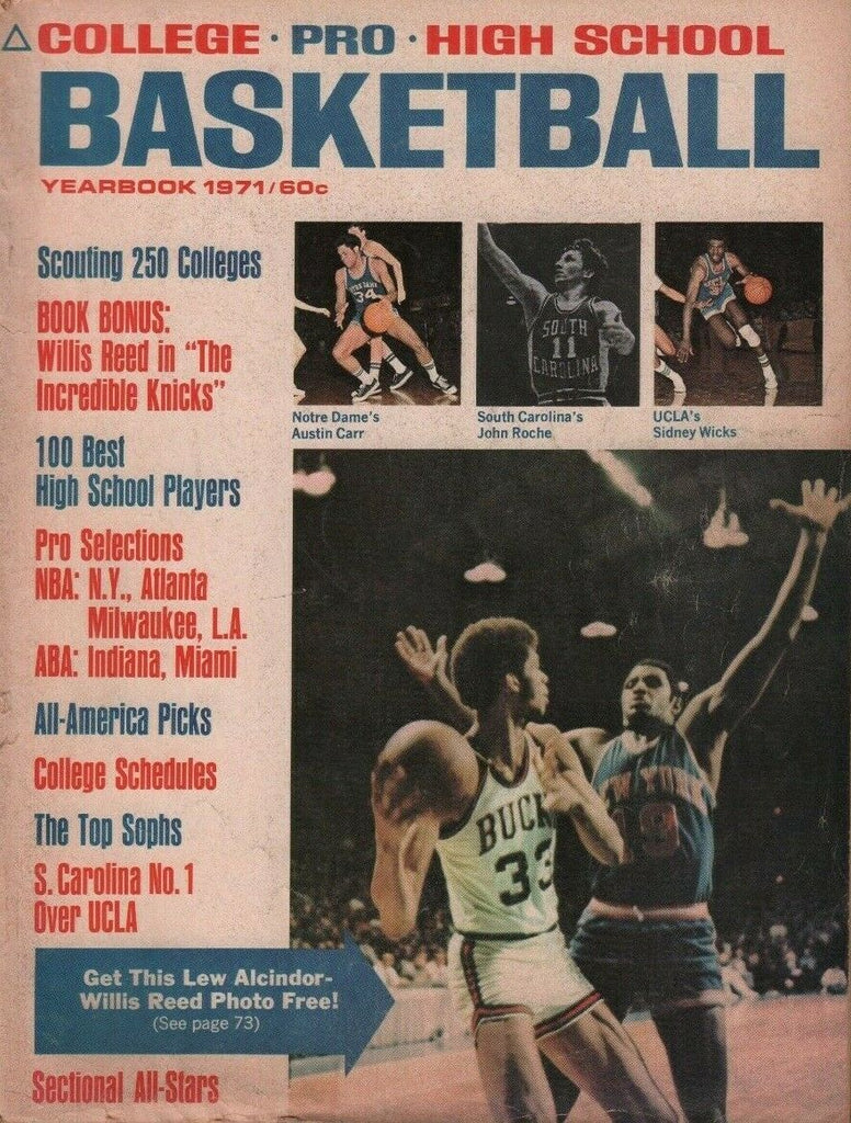 Basketball yearbook 1971 Lew Alcindor ABA NBA John Roche 051619DBE