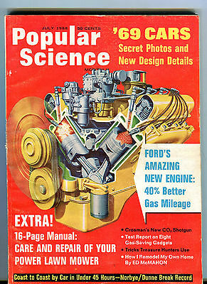 Popular Science Magazine July 1968 '69 Cars Ford Engine EX 072516jhe