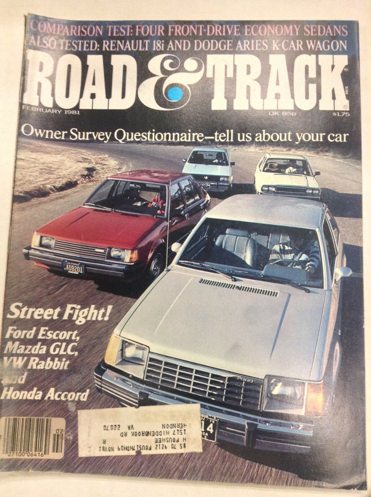 Road & Track Magazine Ford Escort Mazda GLC February 1981 052217nonr