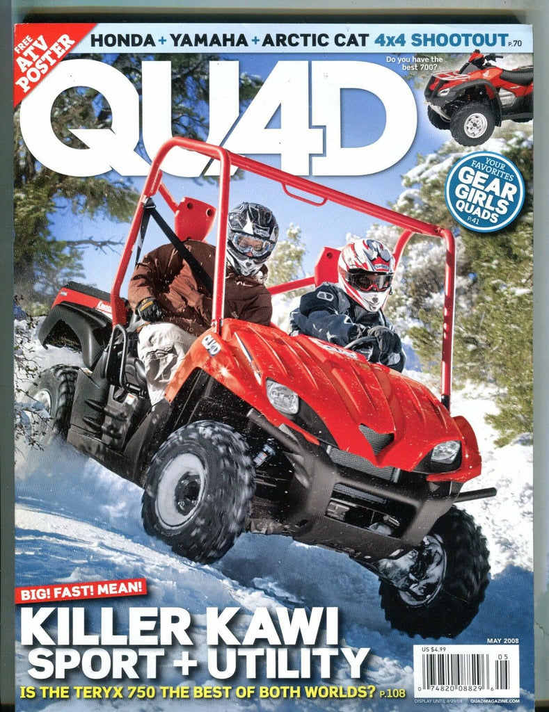 Quad Magazine May 2008 Killer Kawi Honda Yamaha EX No ML 032217nonjhe