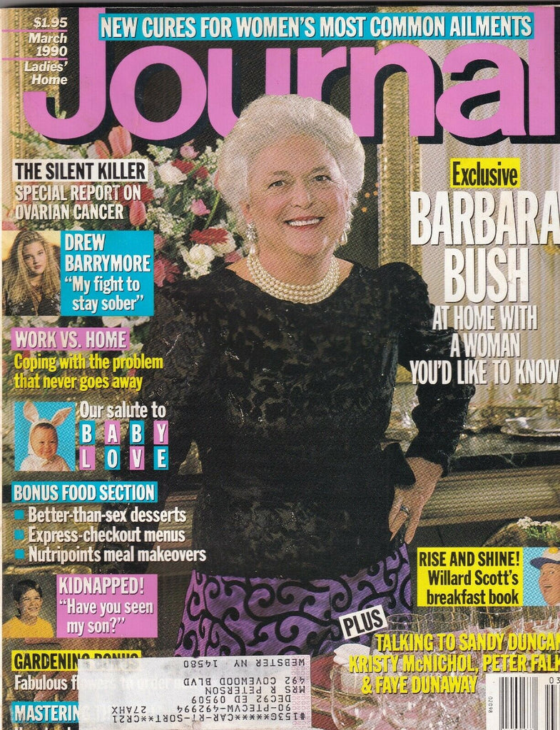 Ladies' Home Journal Mag Barbara Bush Drew Barrymore March 1990 093019nonr