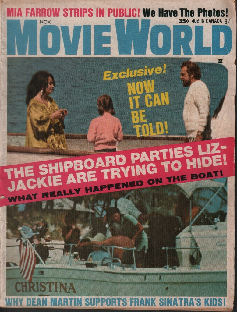 Movie World November 1969 Elizabeth Taylor Jackie Kennedy 062019AME
