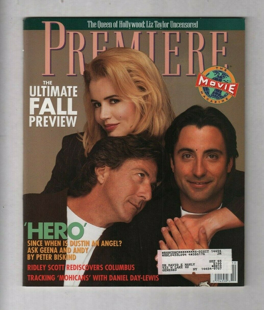 Premiere Mag Geena Davis Dustin Hoffman October 1992 012920nonr
