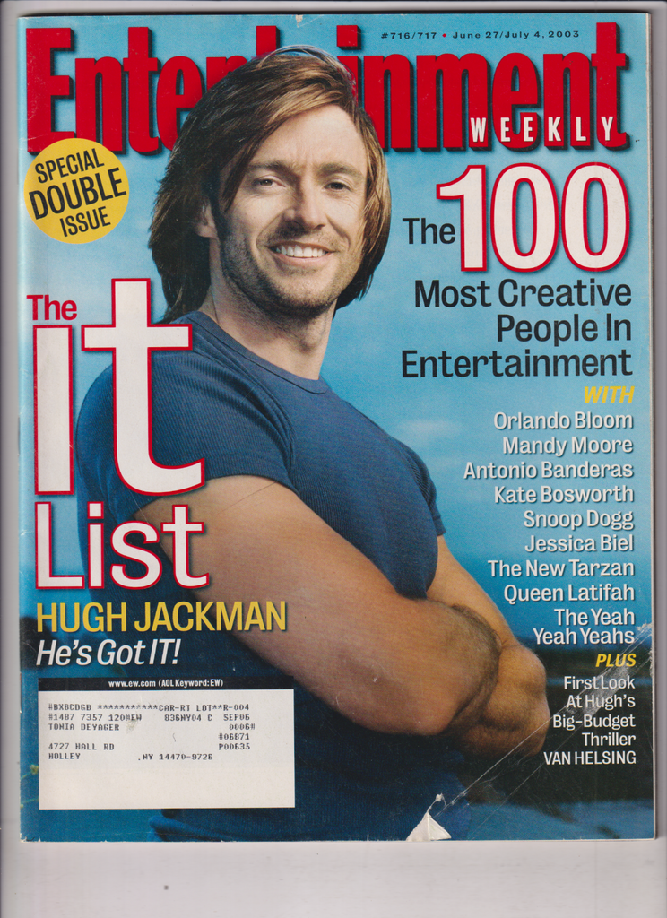 Entertainment Weekly Hugh Jackman 100 Most Creative June/July 4, 2003 011320nonr