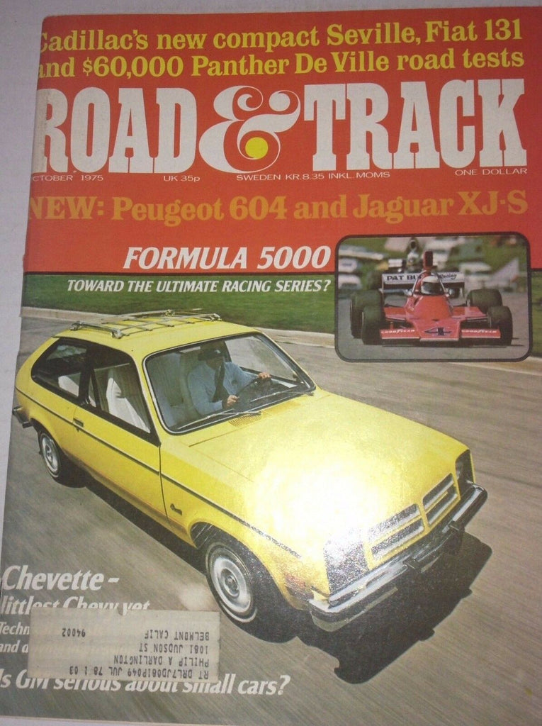 Road & Track Magazine Peugeot 604 And jaguar XJ-s October 1975 042117nonrh