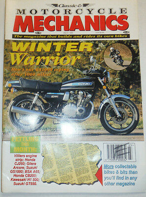 Motorcycle Mechanics Magazine Suzuki GS1000 Honda CJ250 March 1995 012715R