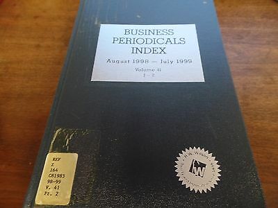 Business Periodicals Index #41 J-Z Aug 1998- July 1999 Ex-FAA Library 030716ame4