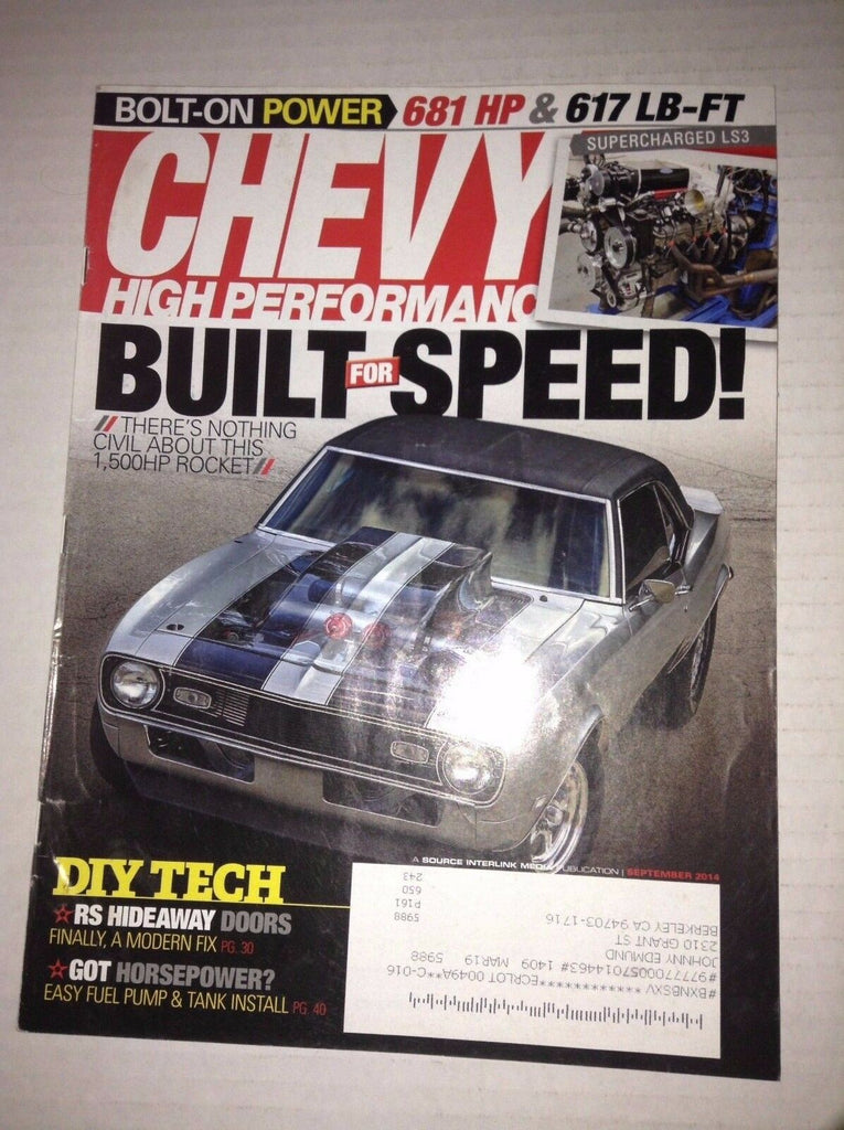 Chevy High Performance Magazine RS Hideaway Doors September 2014 031317NONRH