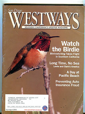 San Diego Westways Magazine July/August 2003 Bird-Watching EX 071616jhe