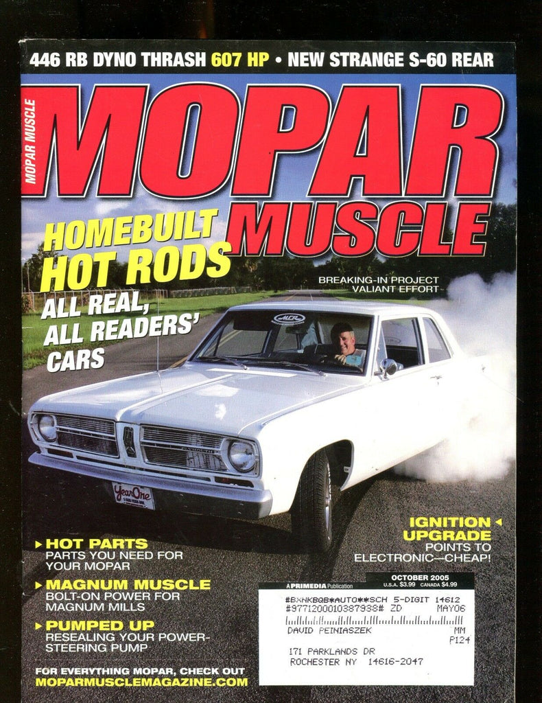 Mopar Muscle Magazine October 2005 Homebuilt Hot Rods EX w/ML 011717jhe