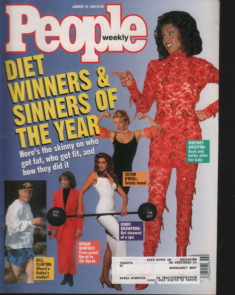 People Weekly January 10 1994 Whiteny Houston Cindy Crawford 100818ame