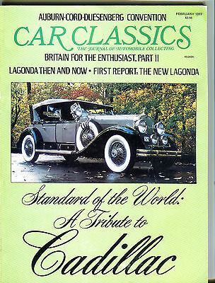 Car Classics Magazine February 1977 A Tribute To Cadillac EX 060916jhe