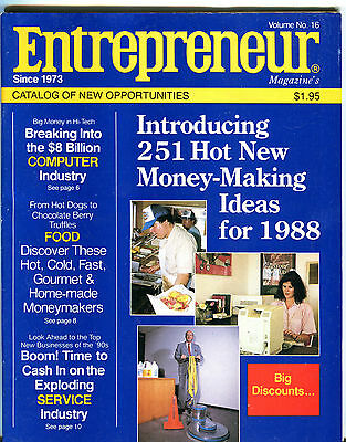 Entrepreneur Magazine Volume No. 16 Money-Making Ideas 1988 EX 022516jhe