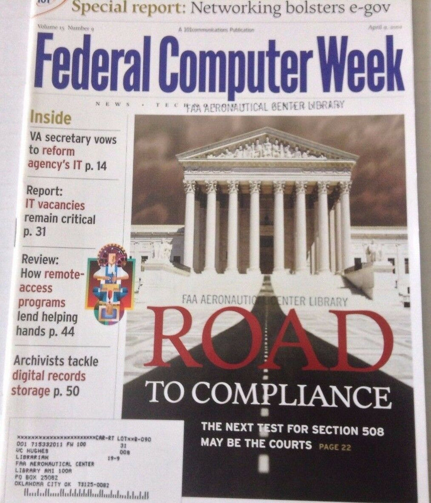 Federal Computer Weekly Magazine Road To Compliance April 9, 2001 080117nonrh