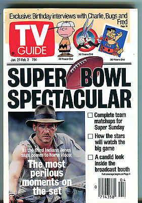 TV Guide Jan. 27-Feb. 2 1990 Super Bowl Harrison Ford EX 011516jhe