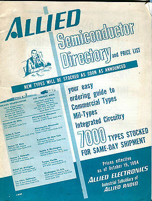 Allied Semiconductor Directory & Price List Catalog 1964 EX 081116jhe