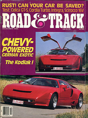 Road & Track Magazine December 1986 Chevy-Powered The Kodiak VG 010516jhe