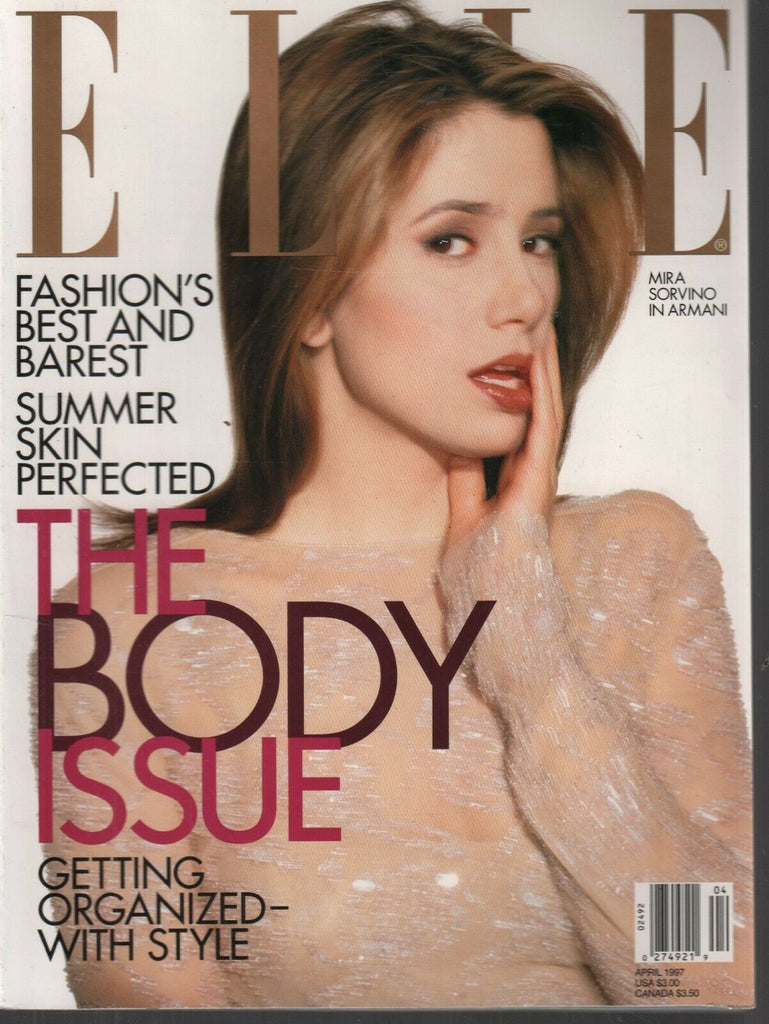 Elle Fashion Magazine April 1997 Mira Sorvino in Armani 121919AMA