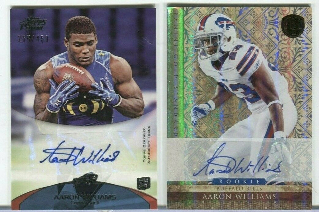 Aaron Williams Bills Autographed Signed RC Lot of 2 TOPPS Panini 101019DBCD