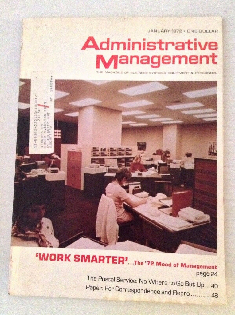 Administrative Management Magazine Working Smarter January 1972 022717NONRH