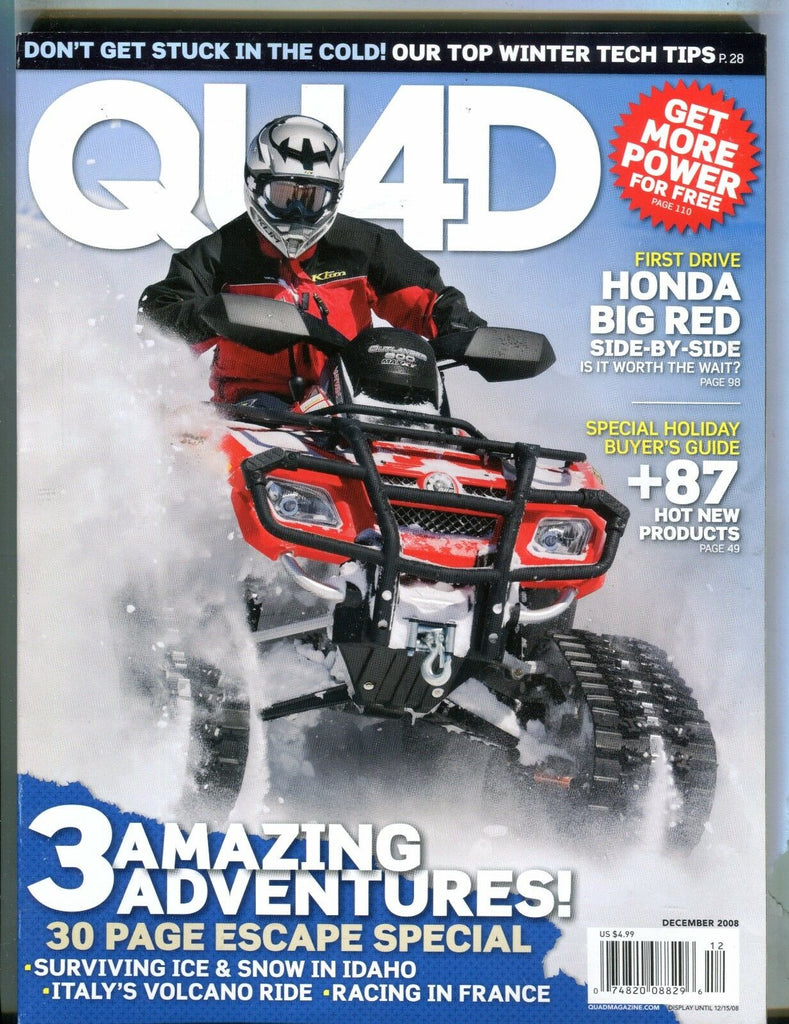 Quad Magazine December 2009 Honda Big Red EX No ML 032217nonjhe
