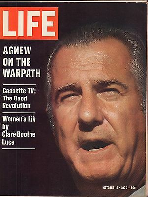 Life Magazine October 16 1970 Birthday Agnew on the Warpath VG 050316DBE2