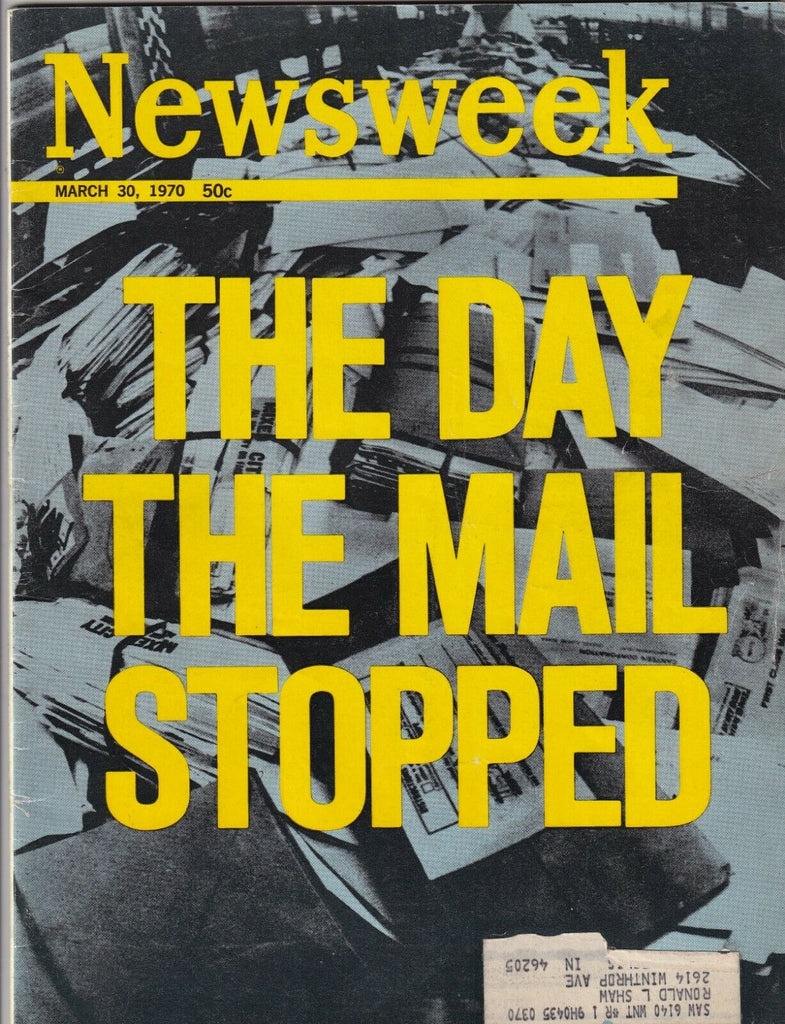 Newsweek Magazine The Day Mail Stopped March 30, 1970 062819nonr